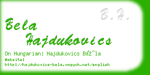 bela hajdukovics business card